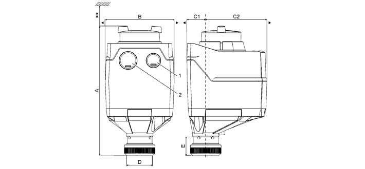   Размеры привода Siemens SAS81.00