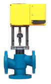 Клапан трёхходовой смесительный регулирующий с электроприводом Sauter КССР серии 100