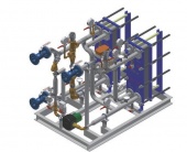 Модуль независимого двухступенчатого присоединения системы горячего водоснабжения Теплоком М02-12.2-01, 130/70