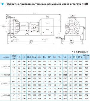 Центробежный консольный насос CNP серии NISO 125-100-400-45 (Чугун)