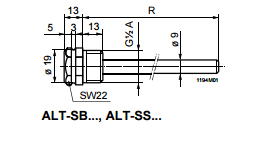 Размеры защитной гильзы Siemens ALT-SS100