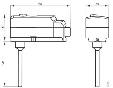 Размеры защитного термостата Siemens RAK-ST.030FP-M