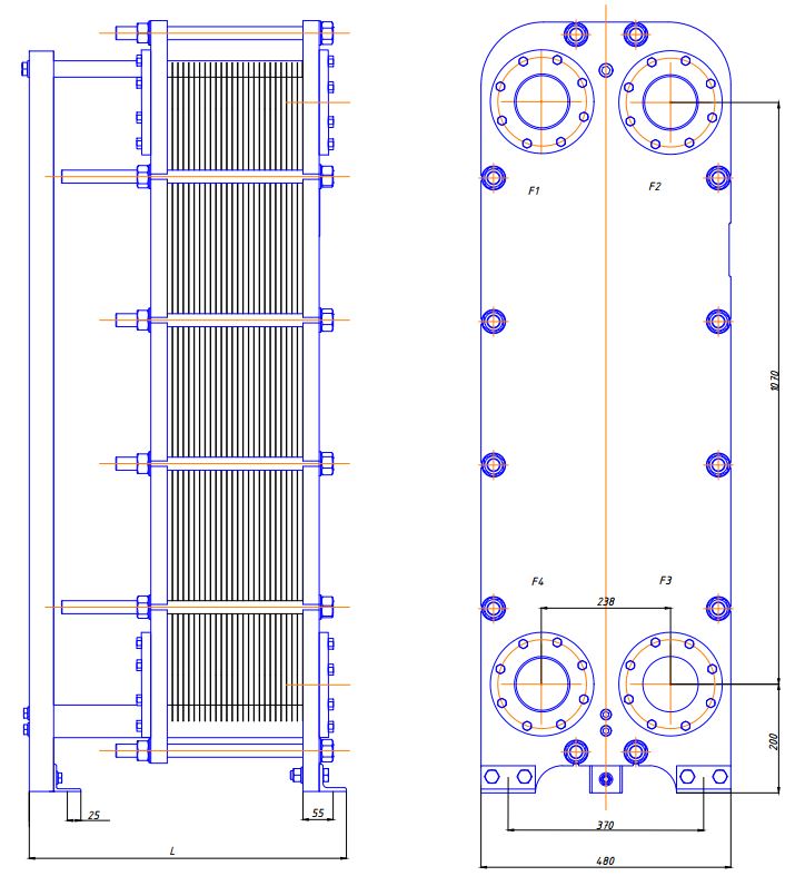 Сборочный чертеж пластинчатого теплообменника