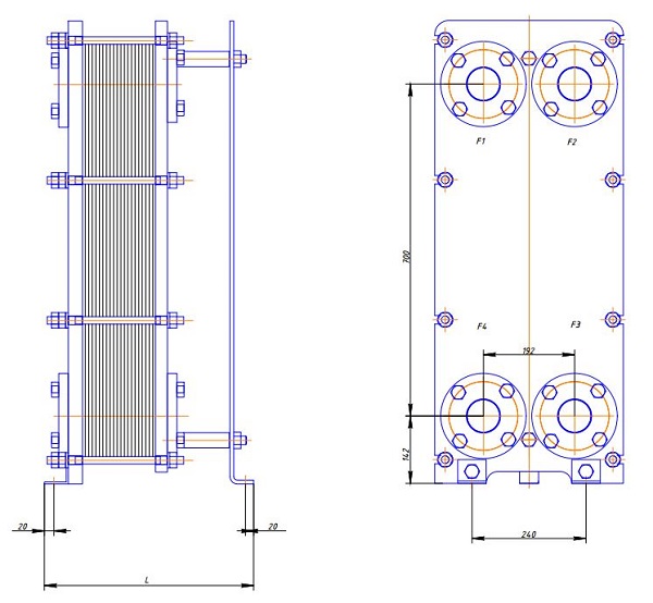 Сборочный чертеж пластинчатого теплообменника