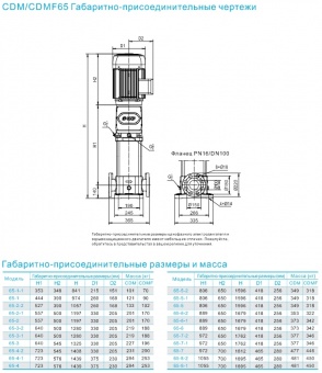 Насос вертикальный многоступенчатый CNP серии CDM 65-5