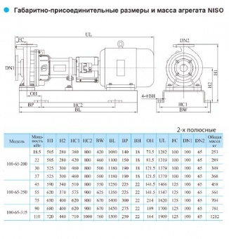 Центробежный консольный насос CNP серии NISO 100-65-200-30 (Чугун
