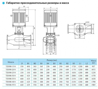 Насос вертикальный циркуляционный CNP серии TD300-55/4
